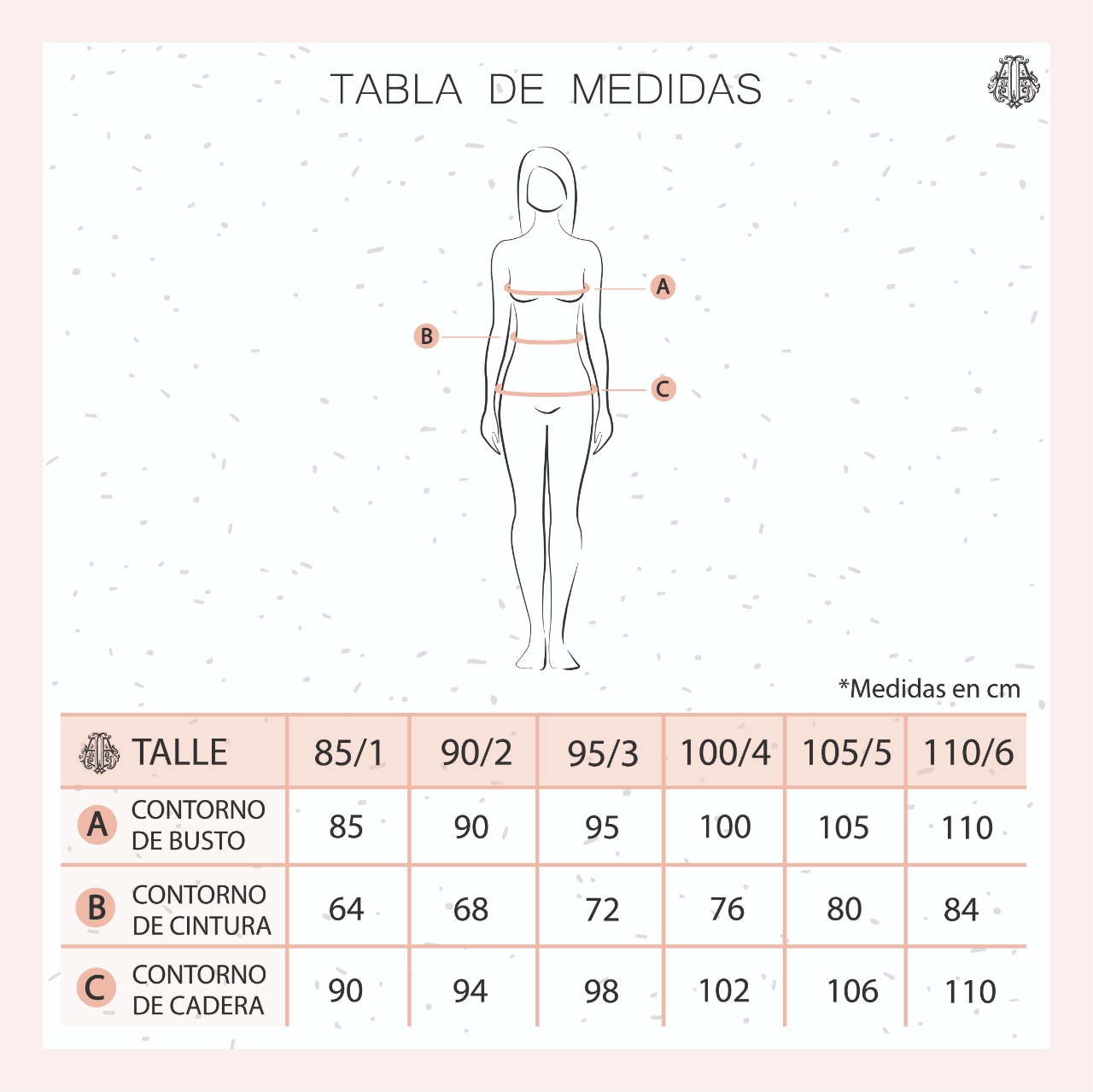 Talles 2025 de lenceria